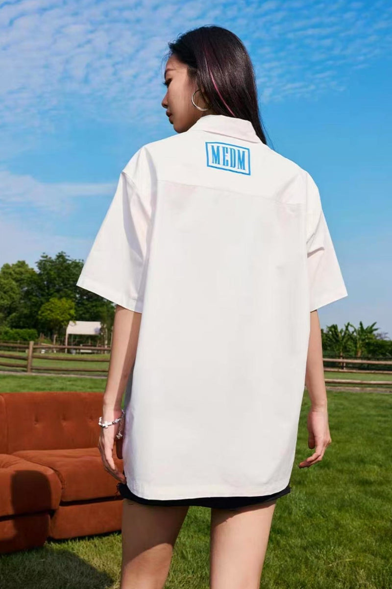 MEDM Tonal Offset Printed Short Sleeve Shirt