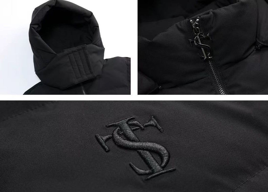 STK Vintage Quilted Embroidered Hooded Down Jacket