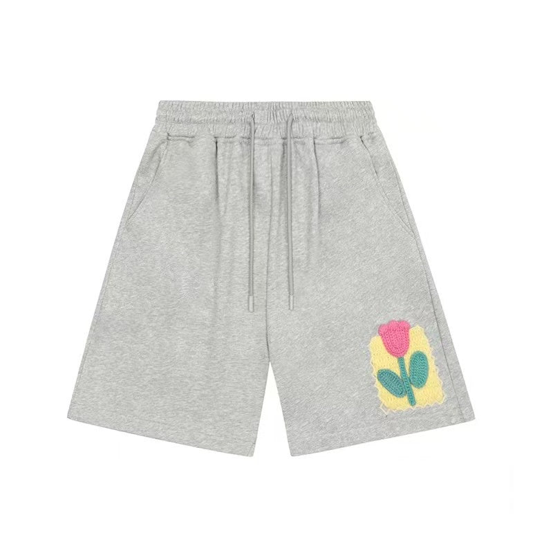 ACHOCK Hip-hop Heavy Tulip Embroidered Shorts