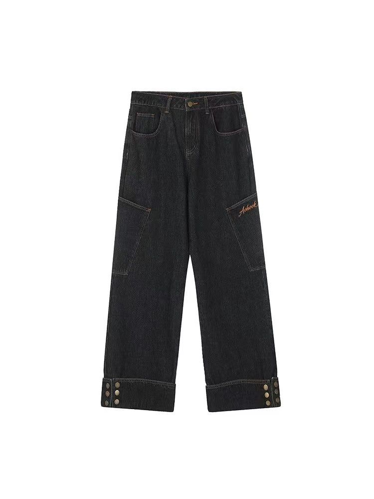 ACHOCK Large Pocket Denim Jeans