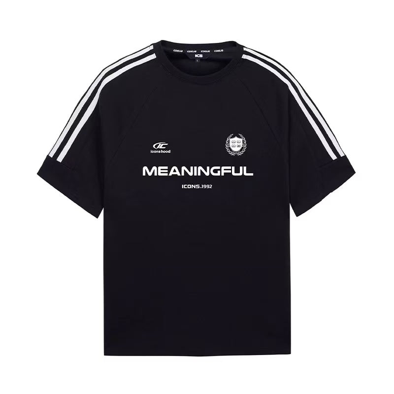 ICONSLAB Stitched Contrasting Striped Webbing T-Shirts