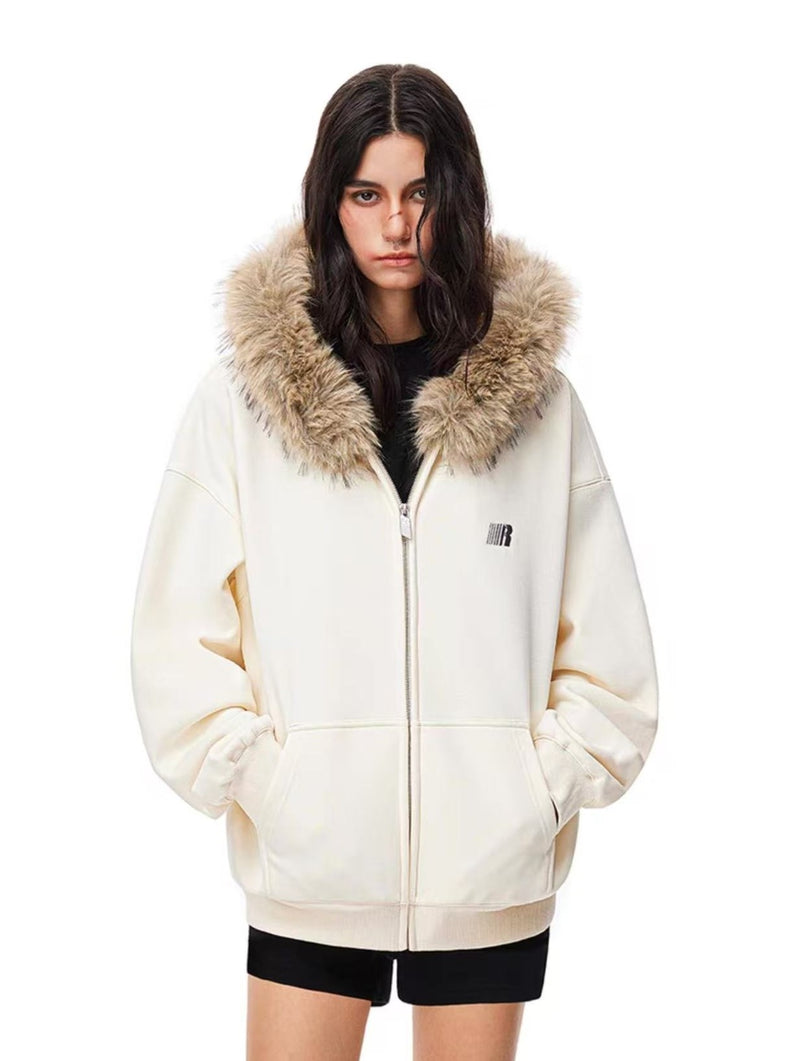 FDR Fur Collar Zipper Hoodie