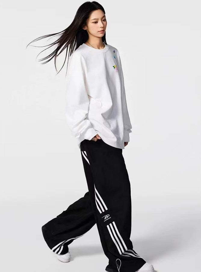 ACHOCK Striped Patchwork Casual Trousers