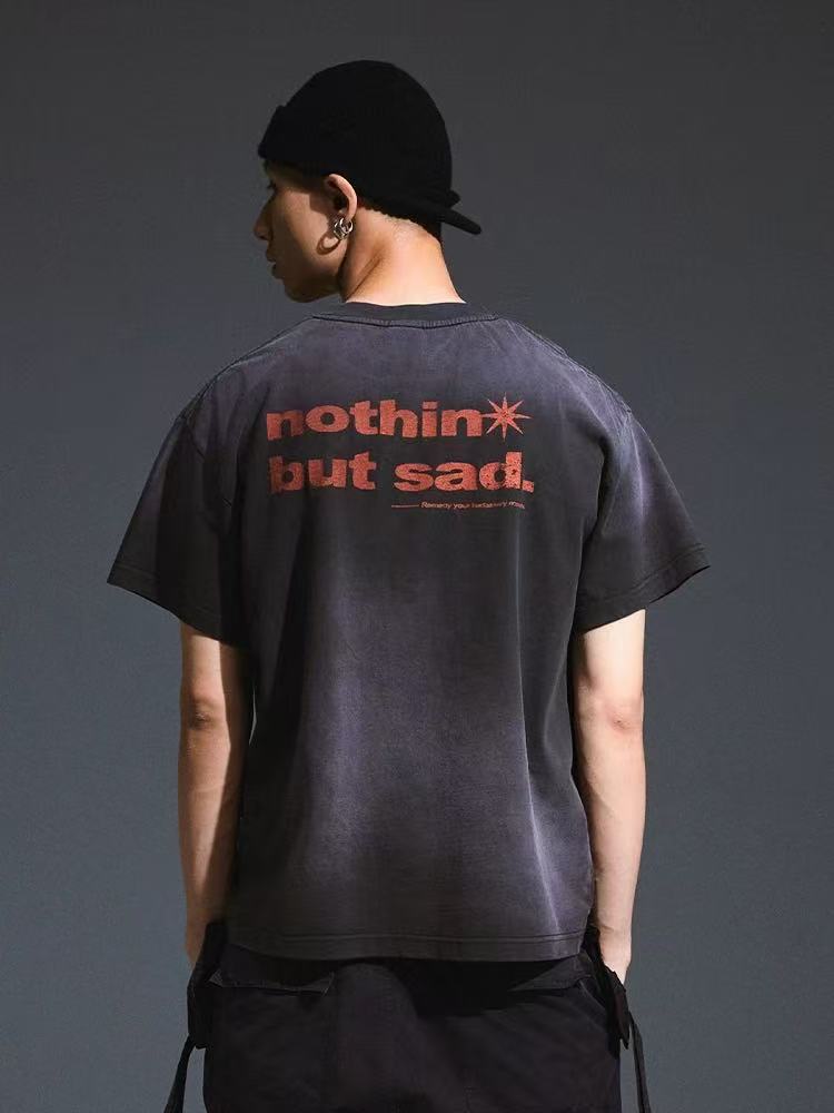 REMEDY Devil Roar Print Washed Short-sleeve T-shirt