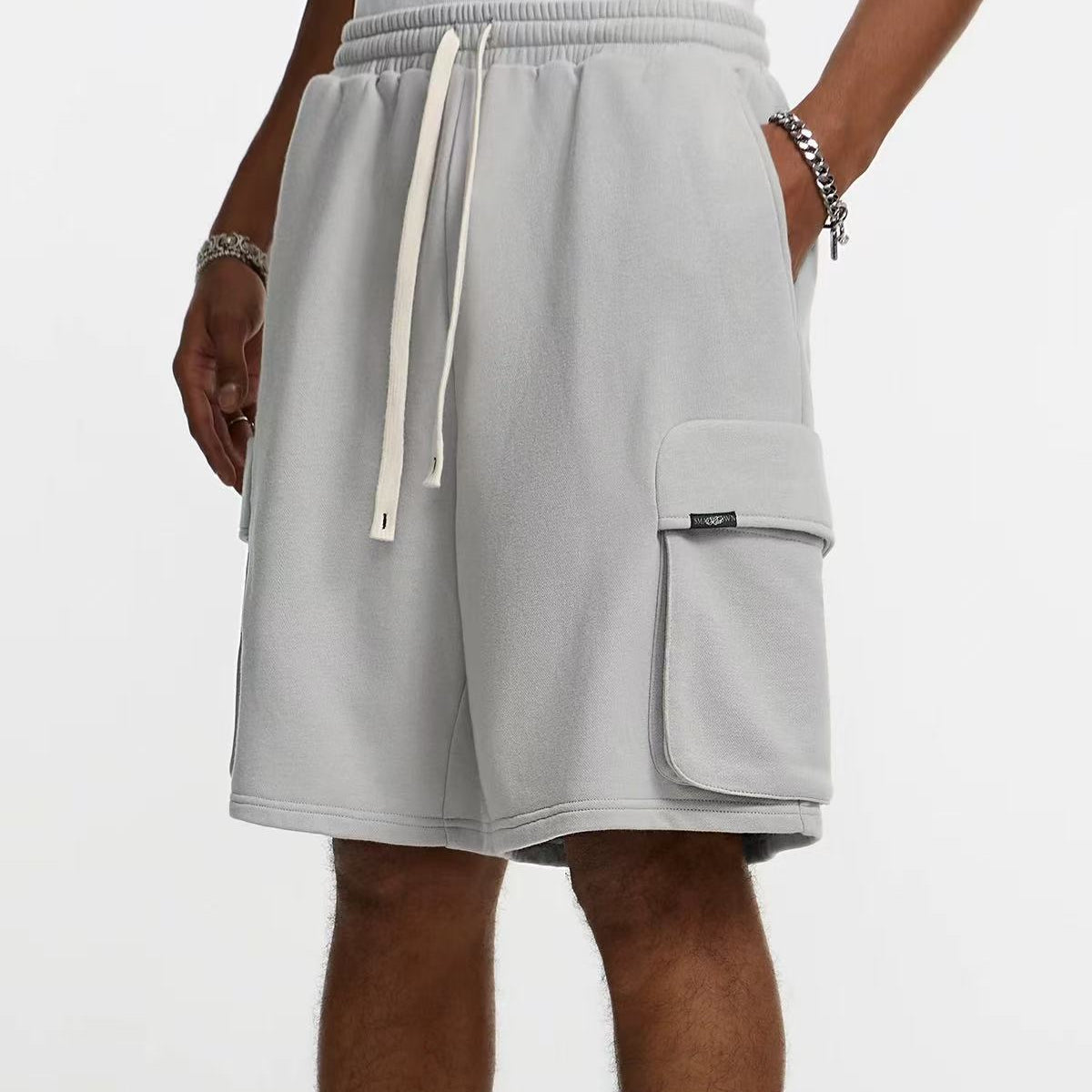 STK  Pocket Embroidered Knit Shorts