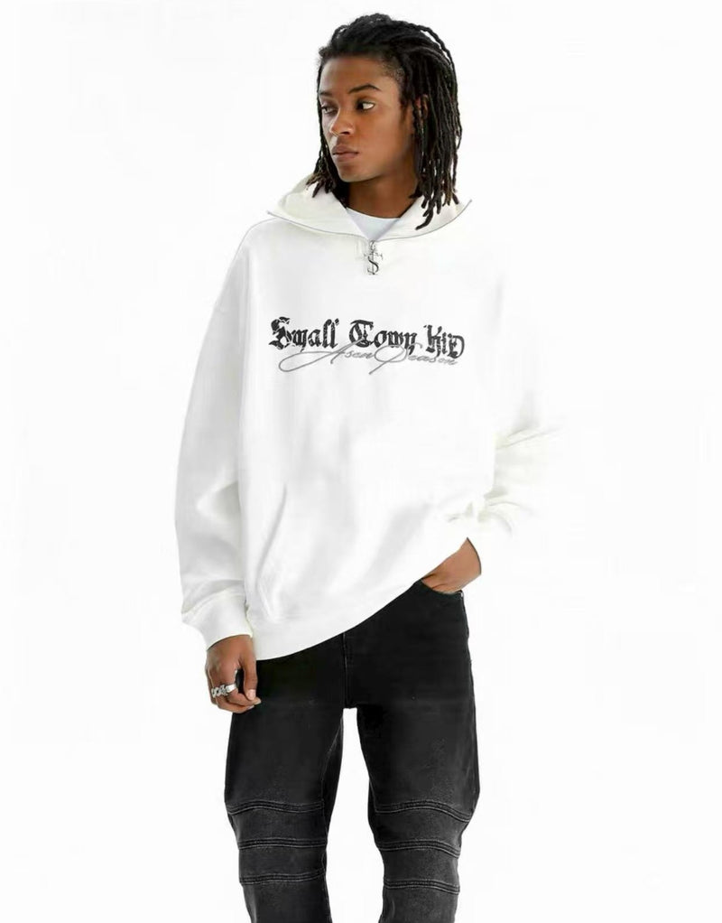 STK Hip-Hop Street Style Zipper Embroidered Hoodie