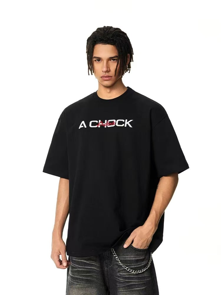 ACHOCK Floral Embroidered short-sleeve T-shirt