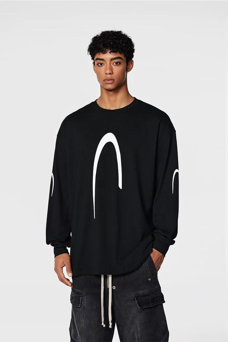 ACHOCK Round Neck High-street Long-sleeve T-shirt