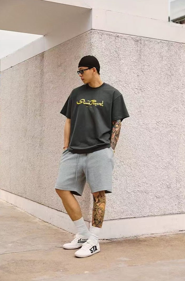 REMEDYxSTA Arabic Letter Print Short-sleeved T-shirt