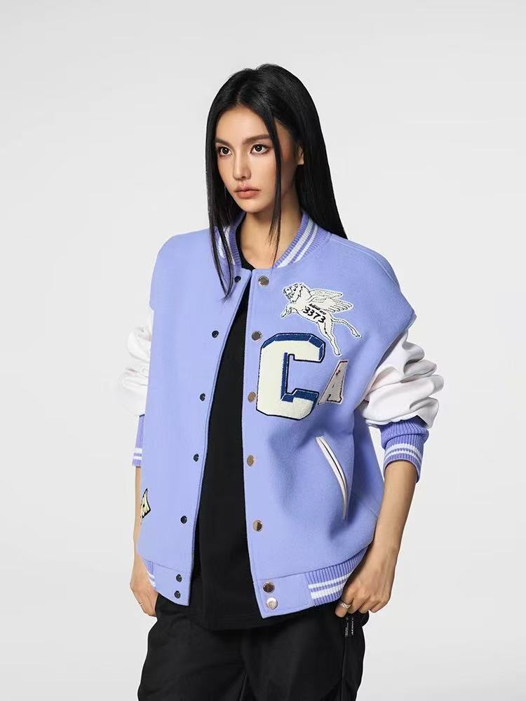 ACHOCK Simple Campus Baseball Jacket
