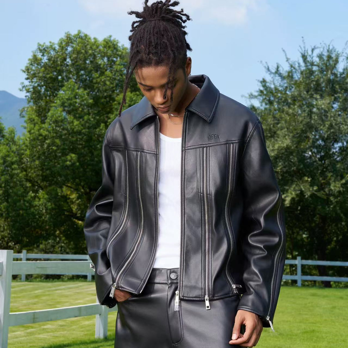 AFGK Zippered Leather Jacket