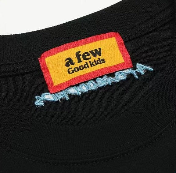 AFGK Floral Necklace Embroidered Short-sleeve T-Shirt