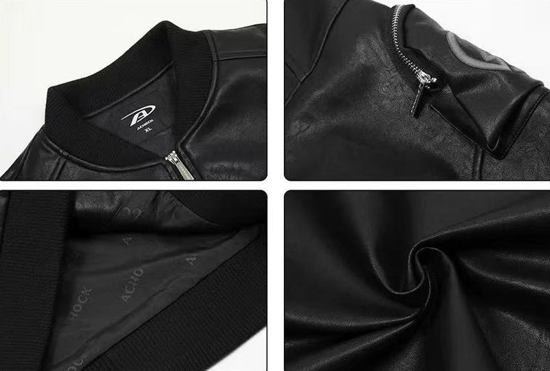 ACHOCK Retro PU Leather Motorcycle Leather Jacket