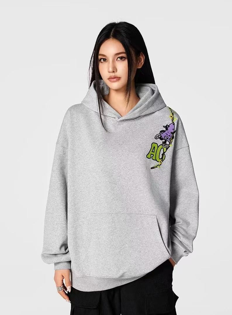 ACHOCK Little devil Embroidered Hoodie