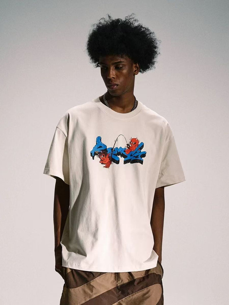 REMEDY Little Demon Print Short-sleeve T-shirt