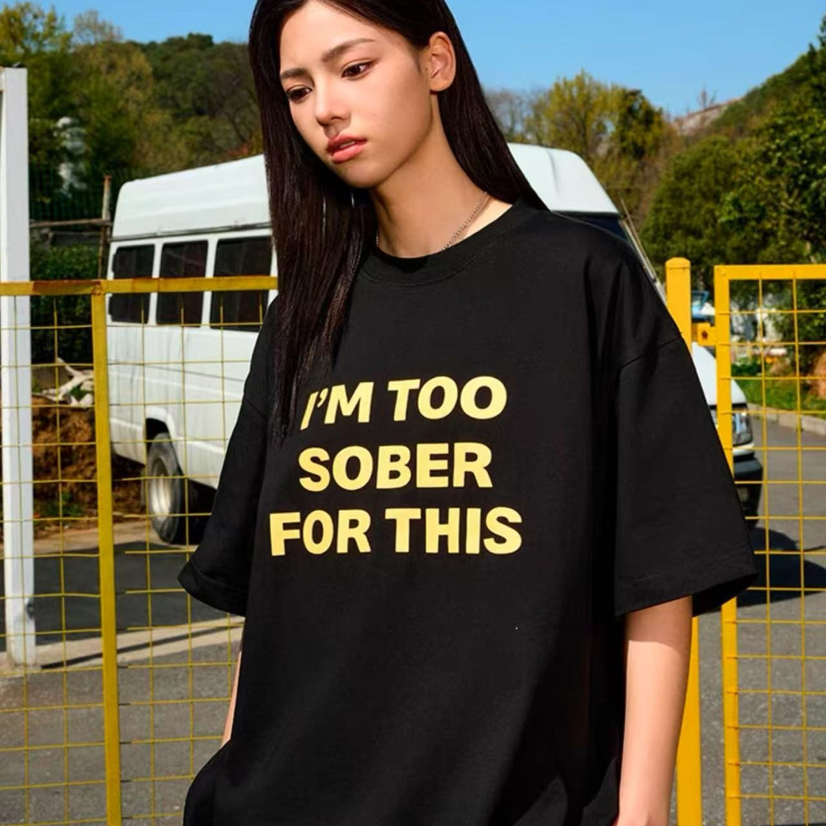 AFGK Slogan Ring LOGO Short-sleeved T-shirt