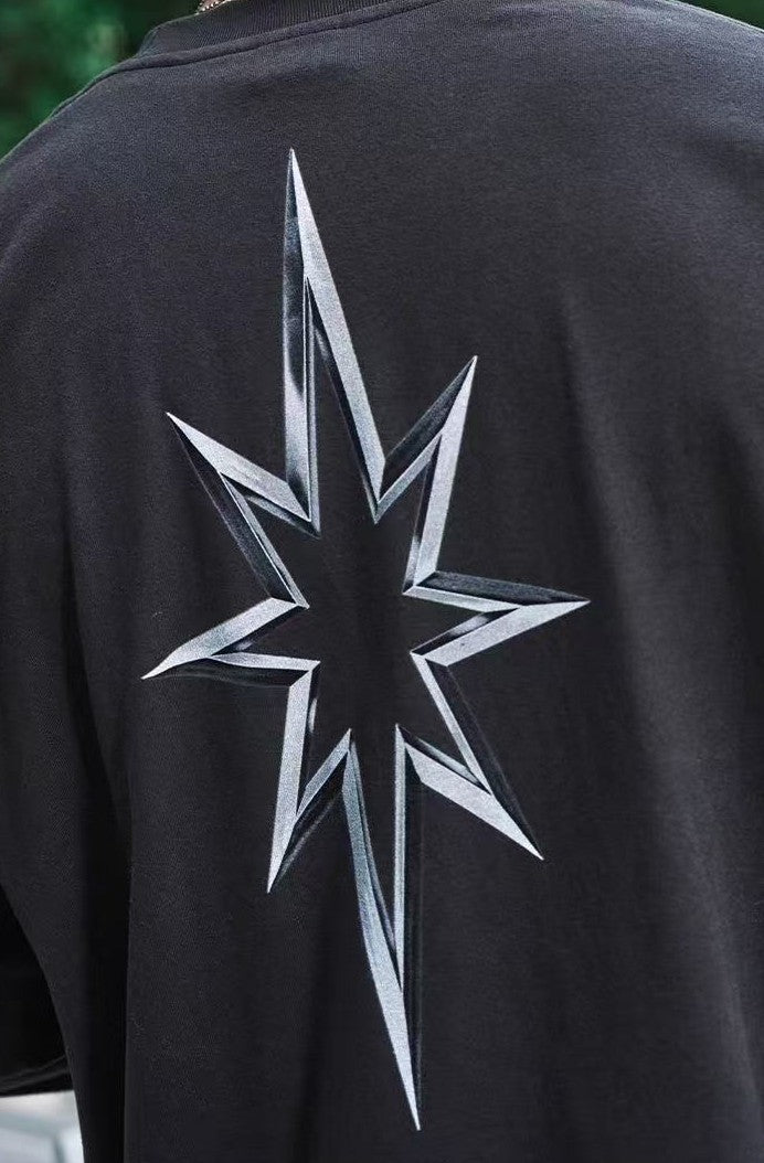 REMEDY Octagram Star Print Long-sleeve Tee