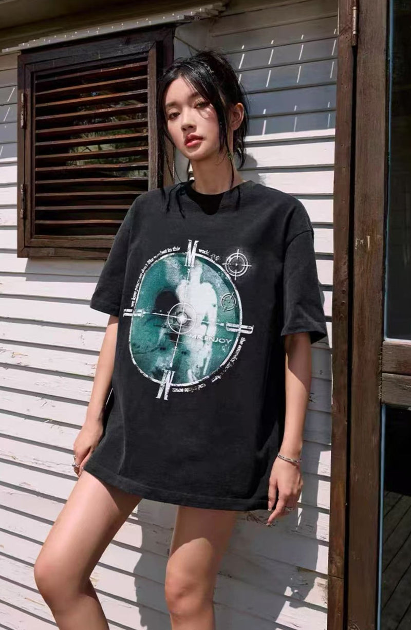 MEDM Washed Thermoset Oil Short-sleeved T-shirt