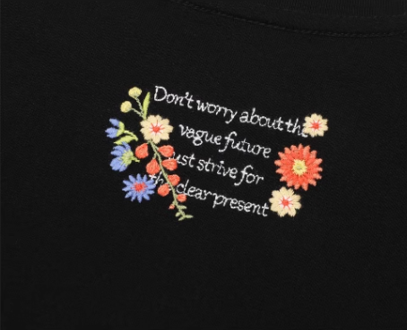 BIPOLAR Flower Embroidered Short-sleeve T-shirt