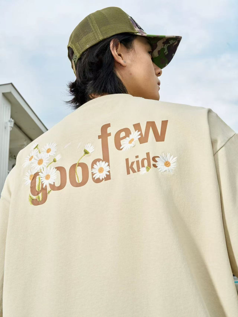 AFGK "Vine Garden" Rose Embroidered Short-sleeved T-shirt