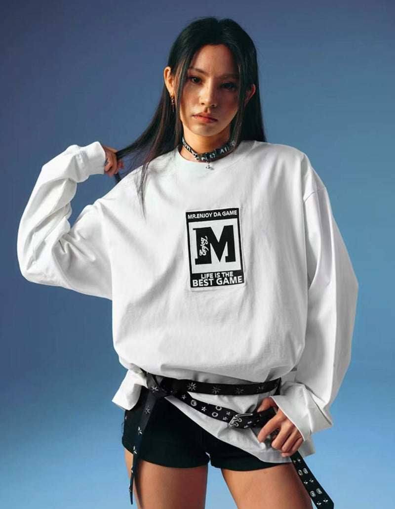MEDMxPlayStation Basic M logo long-sleeved T-shirt