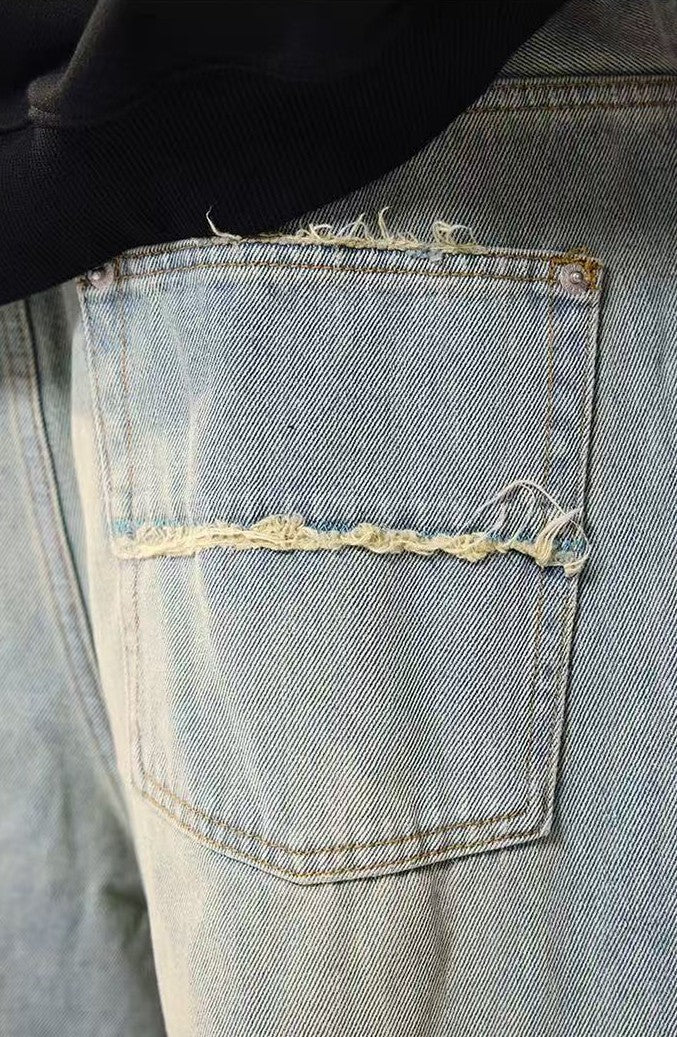 REMEDY Retro Washed Frayed Jeans