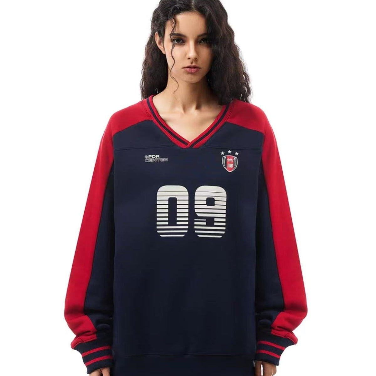 FDR 09 Printed V-neck Contrasting Sweatshirt