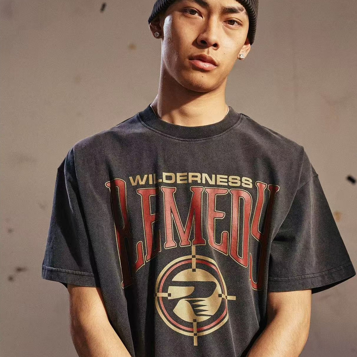 REMEDY Vintage Cowboy Logo Print Short-sleeve T-shirt