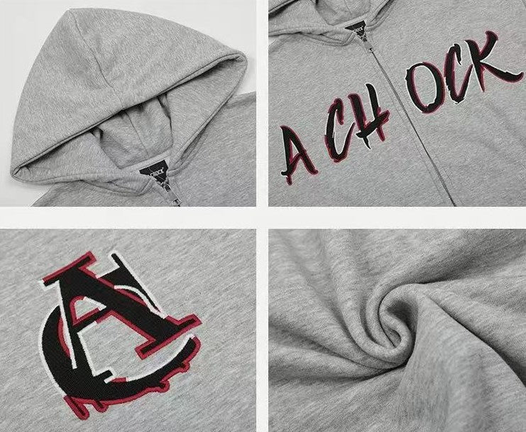 ACHOCK Embroidered Logo Cardigan Jacket