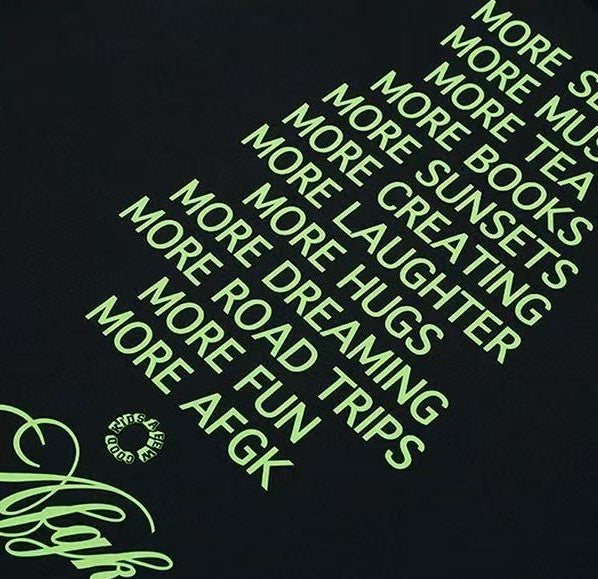 AFGK Slogan Letter Print Short-sleeved T-shirt