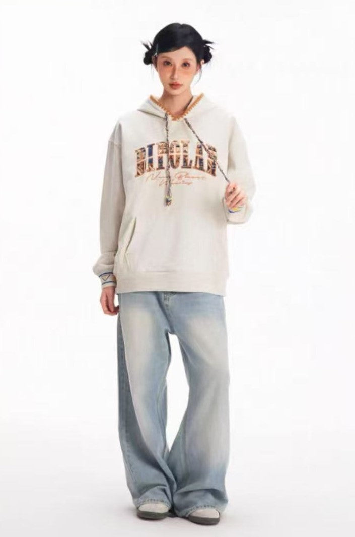 BIPOLAR Ethnic Style Patchwork Embroidery Hoodie