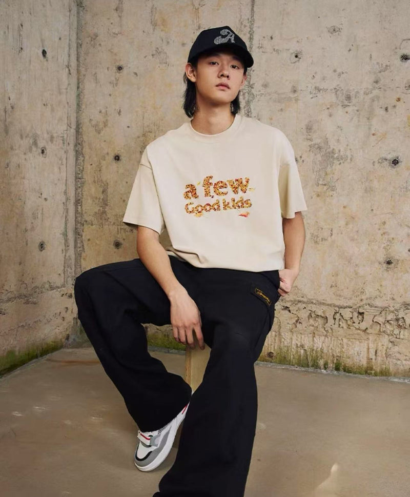 AFGK Maple Leaf Falling Print T-shirt