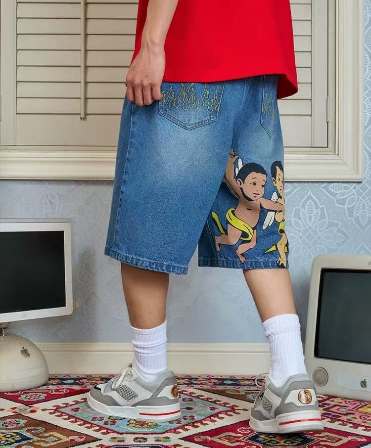 AFGK Three Angels Denim Shorts