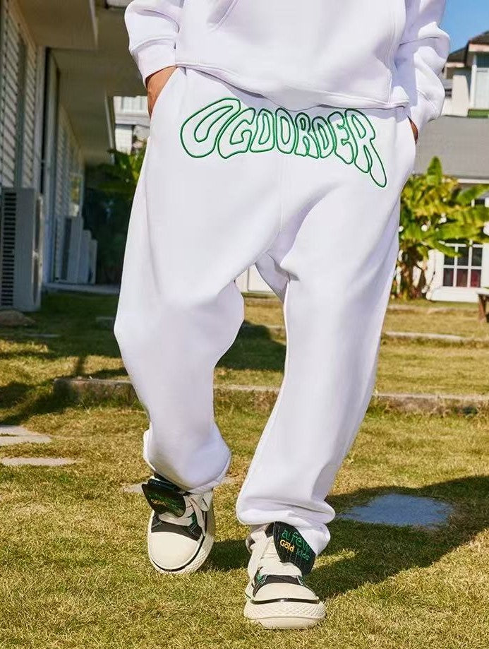 AFGKxOO Letter Embroidered Sweatpants