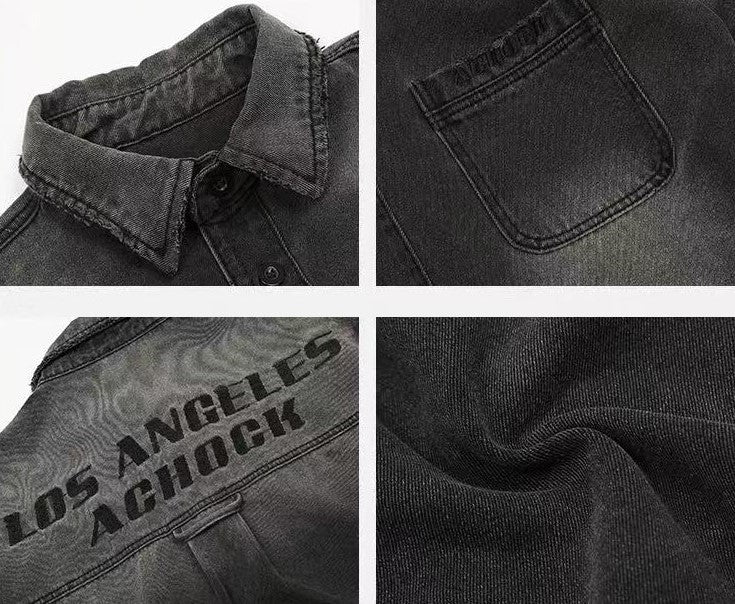 ACHOCK Retro Distressed Denim Jacket