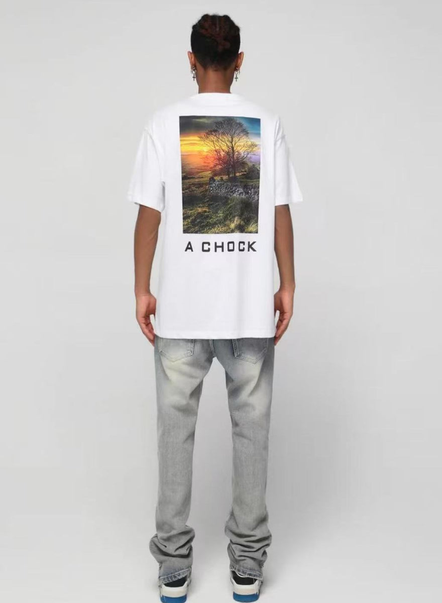 ACHOCK Summer Sunset Print T-shirt