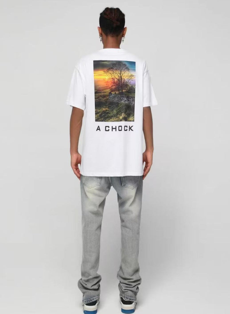 ACHOCK Summer Sunset Print T-shirt