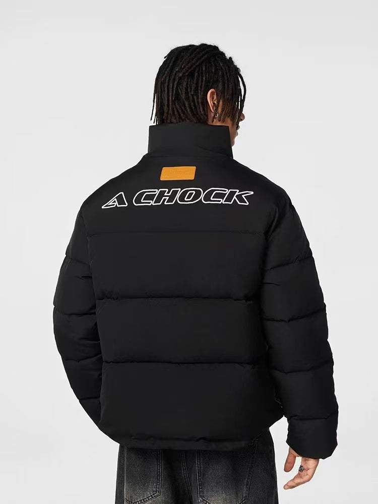 ACHOCK Waffle Logo Designed Velcro Warm Cotton Coat