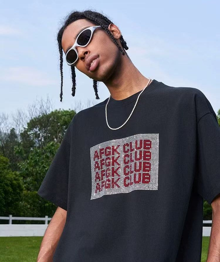 AFGK "GoodKids" Hot Diamond Printed Short-sleeved T-shirt