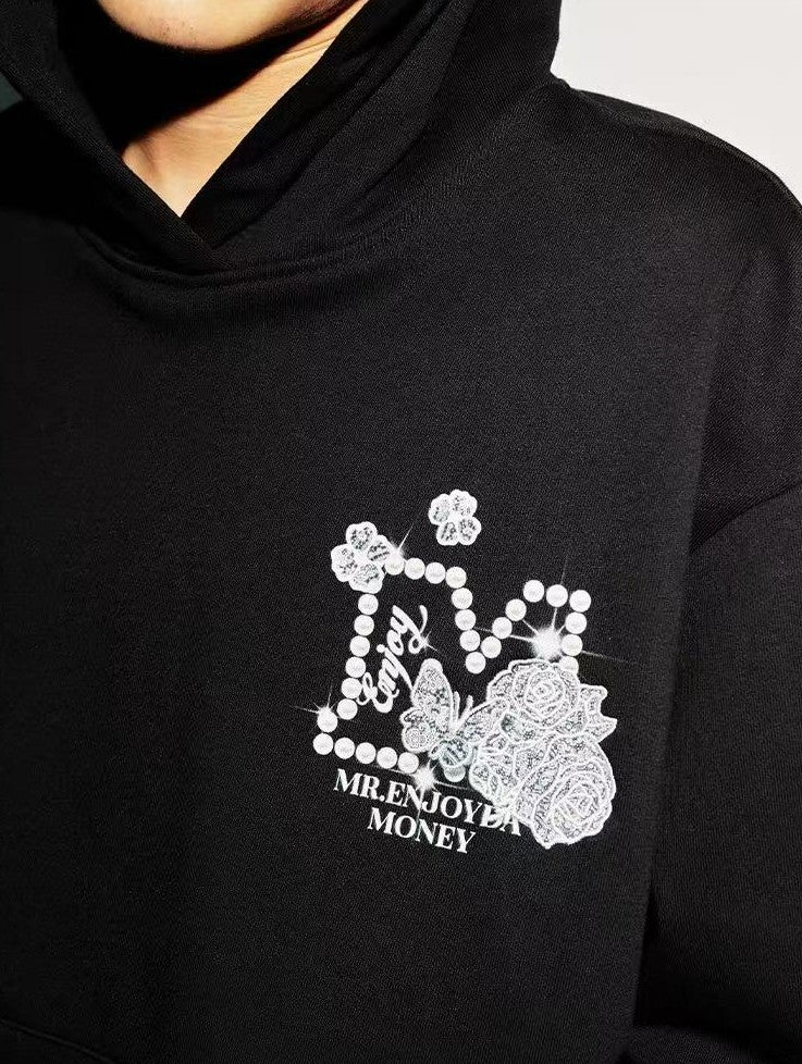 MEDM Lace Print Hoodie