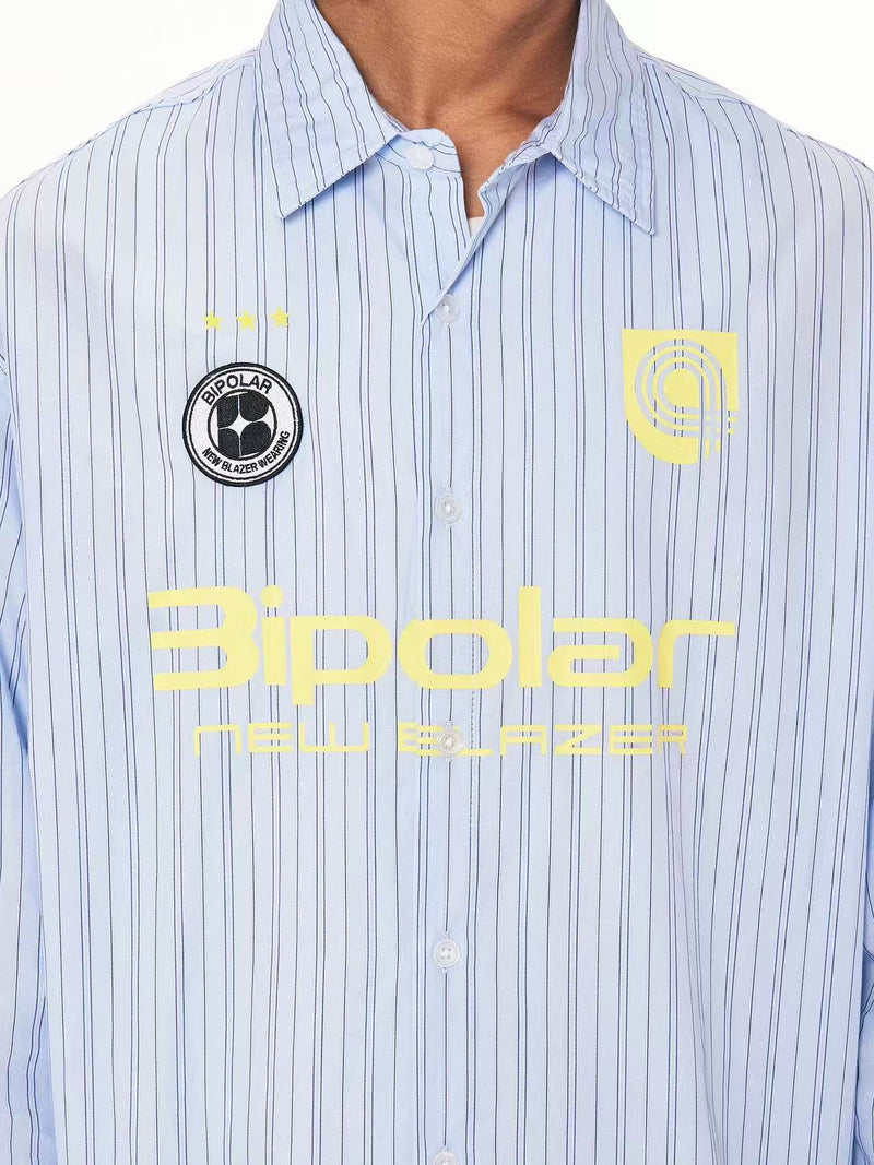 BIPOLAR Four-pointed Star Football Embroidered Polo Shirt