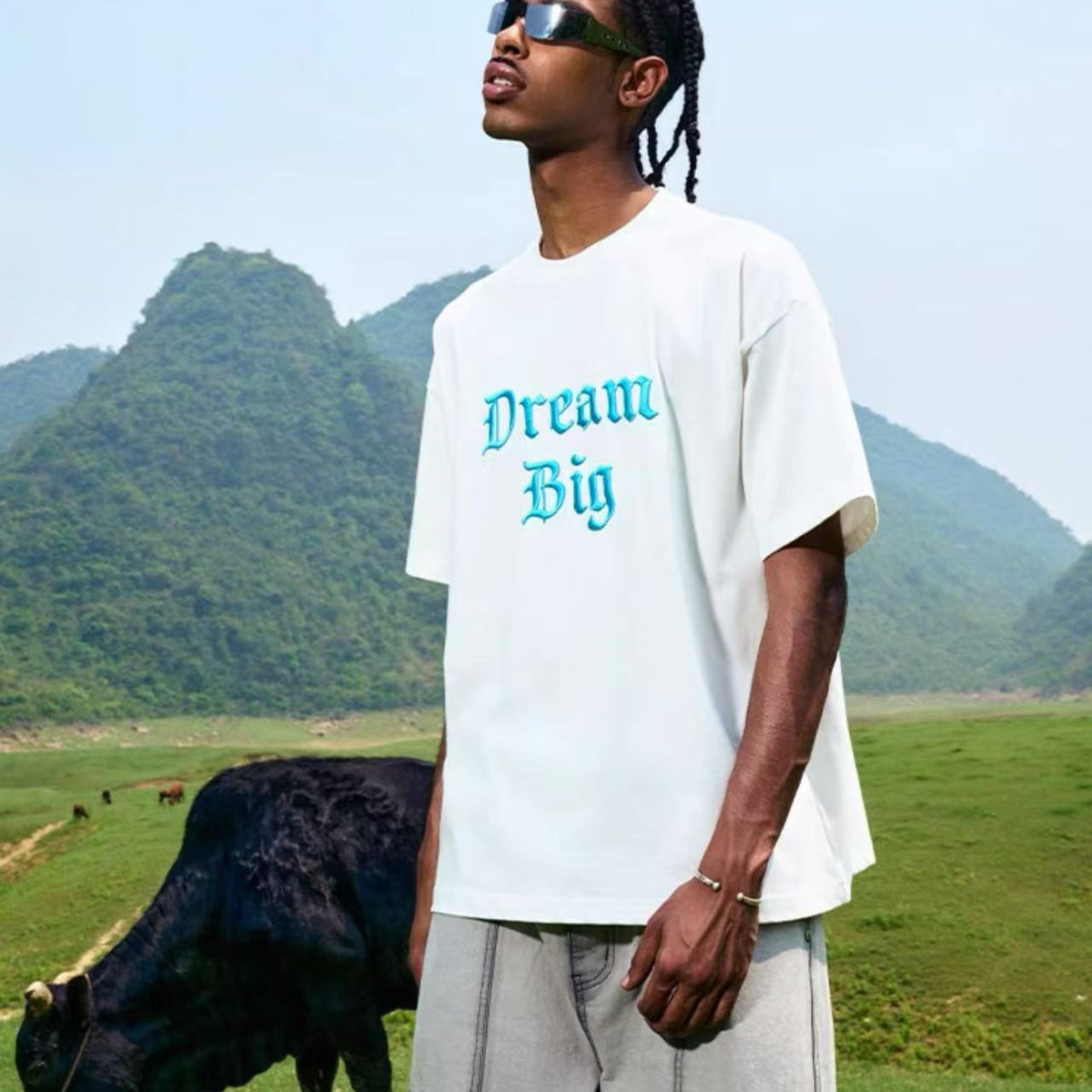 AFGK Big Dreamer Lettering Embroidered T-shirt