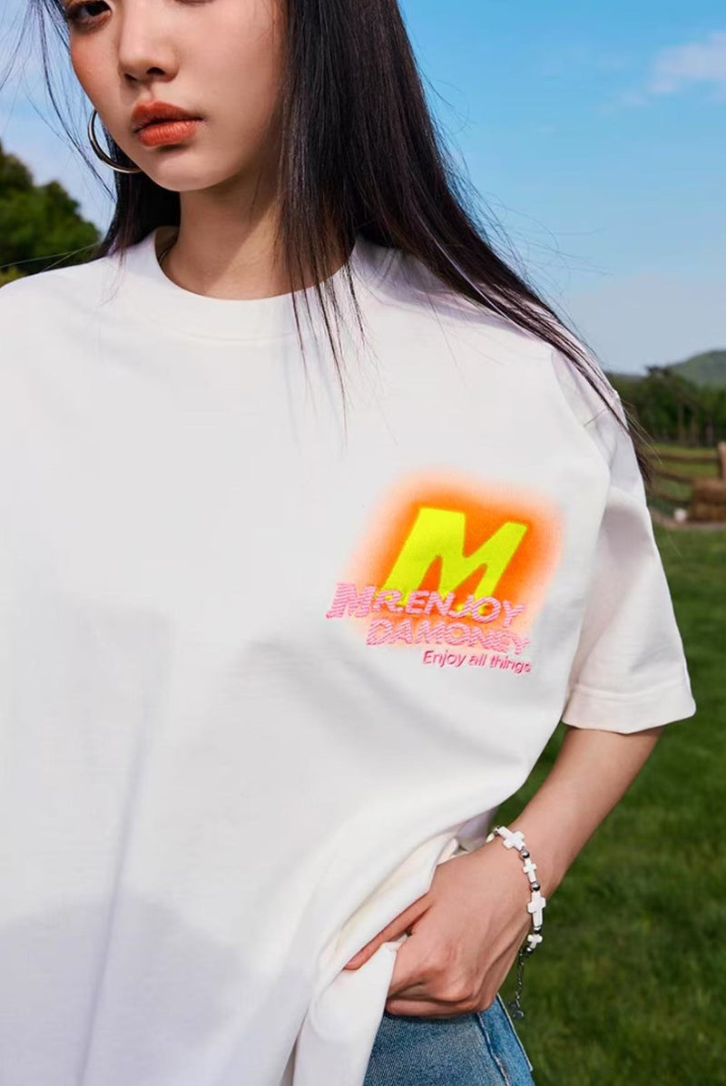 MEDM Circular Font Short Sleeve T-Shirt