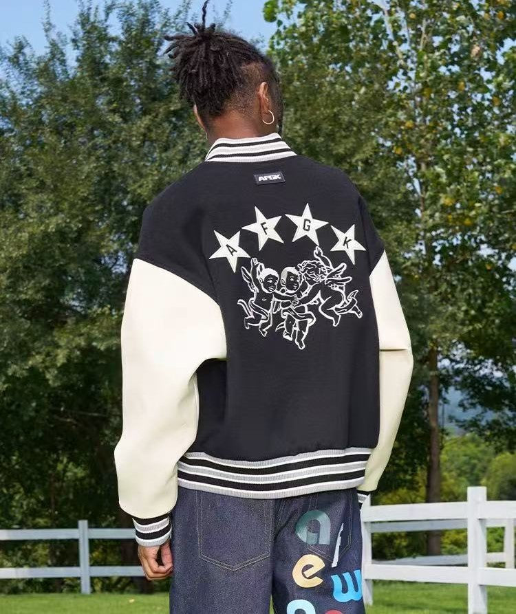 AFGK Angel Embroidered Baseball Jersey