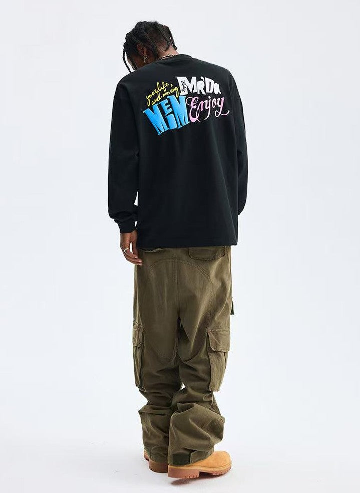 MEDM Colorful Fun Font Long-sleeve T-shirt