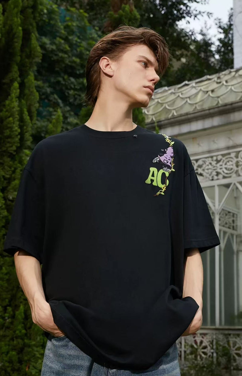 ACHOCK Little Devil Embroidery T-shirt