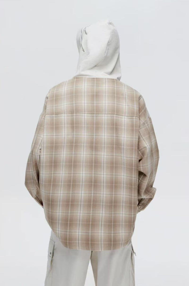 ATRY LOGO Hooded Plaid Shirt