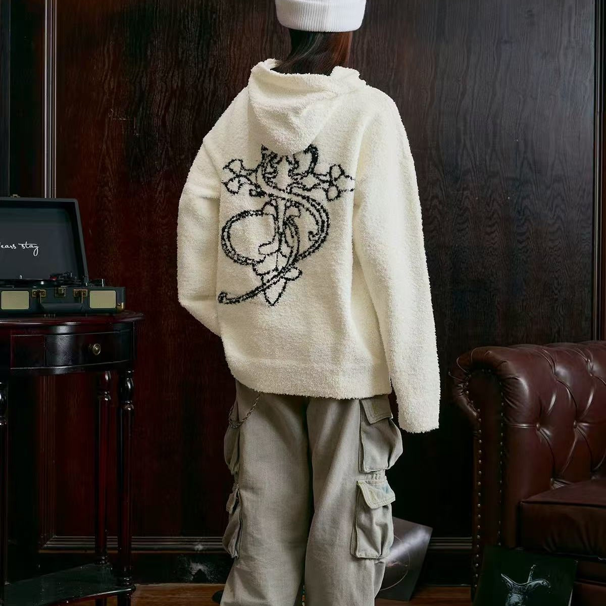 STK Logo Design Knitted Hoodie