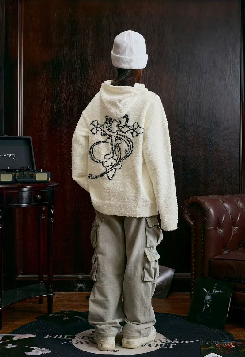 STK Logo Design Knitted Hoodie