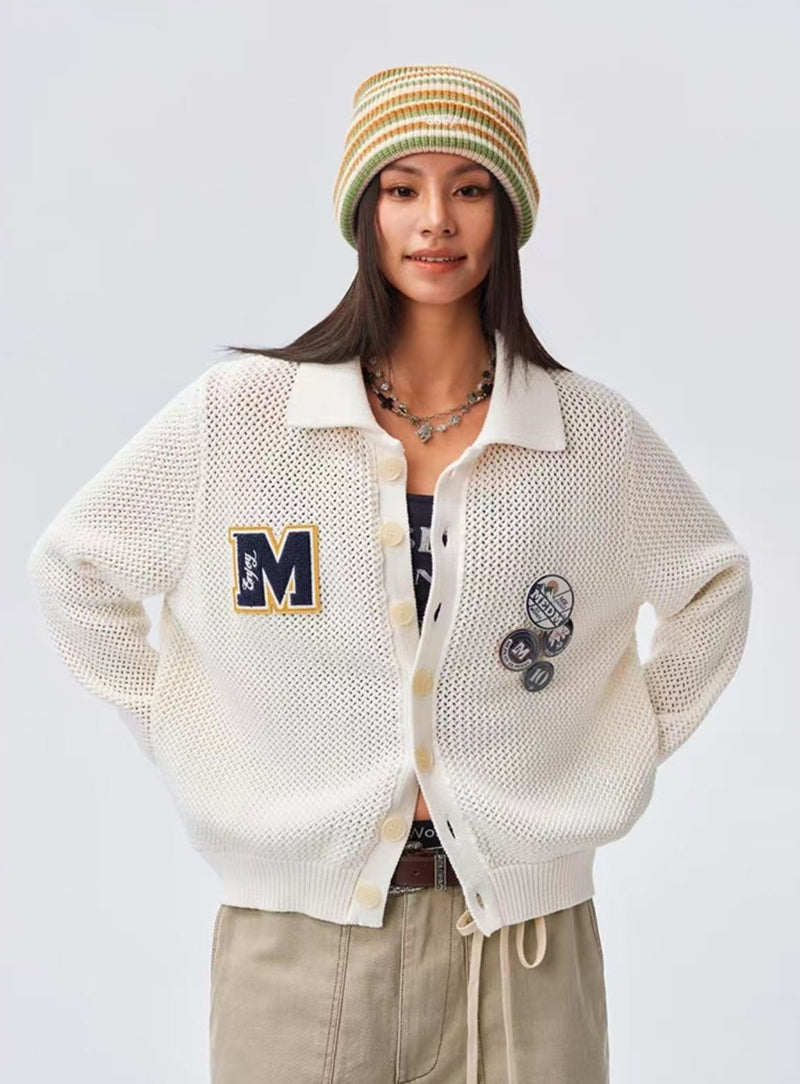 MEDM Badge Wool Cardigan